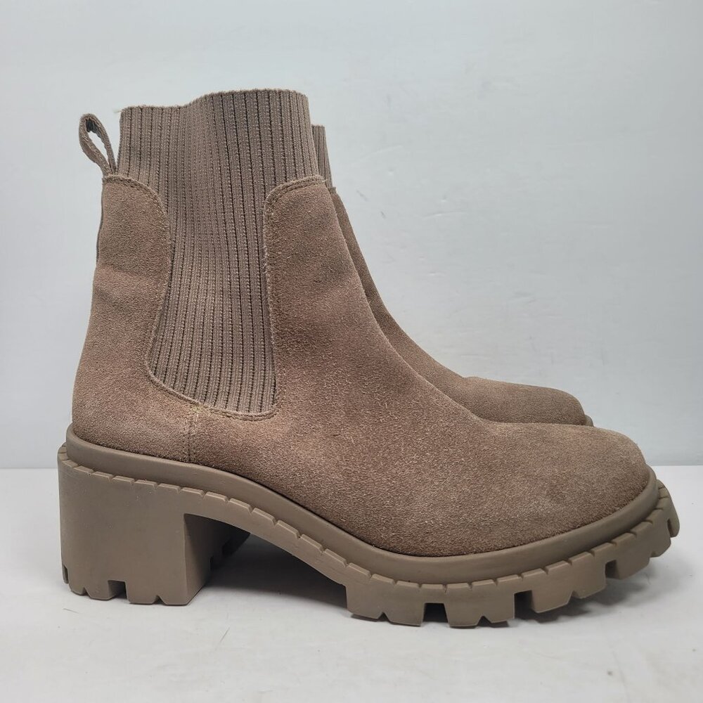 Steve Madden Zappa Mushroom Women's Taupe Suede Platform Boots US Size 10M